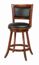 Broxton Upholstered Swivel Counter Height Stools Chestnut and Black (Set of 2) - Town Of Bargains Furniture - NY