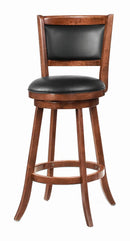 Broxton Upholstered Swivel Bar Stools Chestnut and Black (Set of 2) - Town Of Bargains Furniture - NY