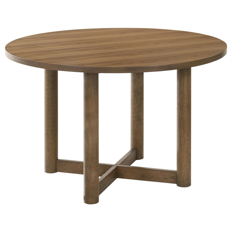 Crestmore 5-piece 46-inch Round Wood Dining Table Set Walnut - Town Of Bargains Furniture - NY