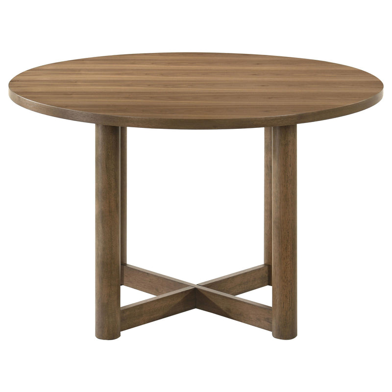 Crestmore 5-piece 46-inch Round Wood Dining Table Set Walnut - Town Of Bargains Furniture - NY