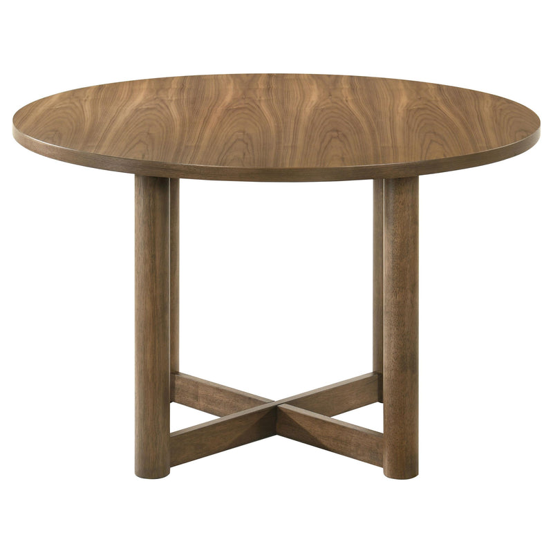 Crestmore 5-piece 46-inch Round Wood Dining Table Set Walnut - Town Of Bargains Furniture - NY