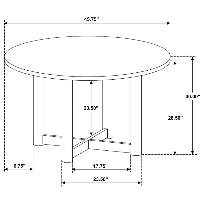 Crestmore 5-piece 46-inch Round Wood Dining Table Set Walnut - Town Of Bargains Furniture - NY