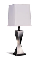 Keene Square Shade Table Lamps White and Antique Silver (Set of 2) - Town Of Bargains Furniture - NY