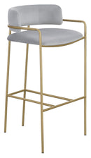 Comstock Upholstered Low Back Stool Grey and Gold - Town Of Bargains Furniture - NY
