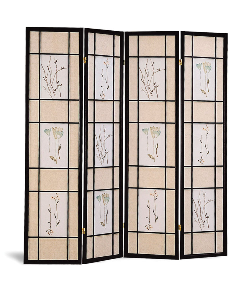 Catabella 4-panel Floral Print Folding Screen Multi-color - Town Of Bargains Furniture - NY