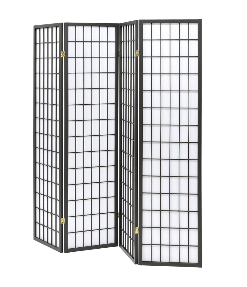 Roberto 4-panel Folding Screen Dark Grey and White - Town Of Bargains Furniture - NY