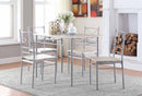 Anna Fontana 5-piece Rectangular Dining Set Brushed Silver - Town Of Bargains Furniture - NY