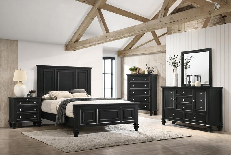 Sandy Beach 4 & 5 Piece Storage Bedroom Set with Sleigh Headboard E.King, Queen, & Cal.King - Town Of Bargains Furniture - NY