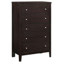 Carlton 5-drawer Rectangular Chest Cappuccino - Town Of Bargains Furniture - NY