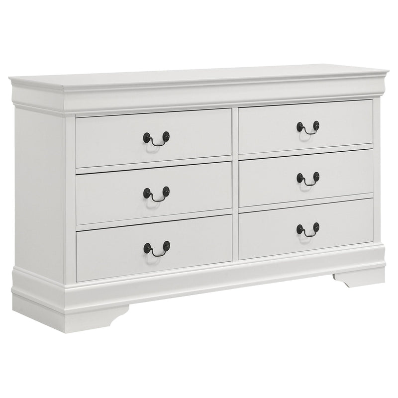 Louis Philippe 6-drawer Dresser White - Town Of Bargains Furniture - NY