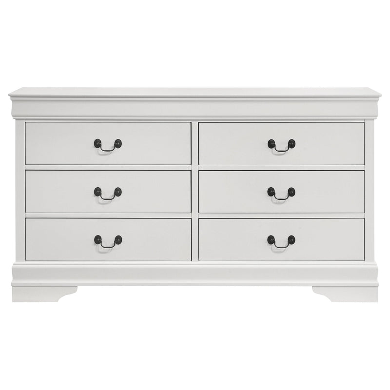 Louis Philippe 6-drawer Dresser White - Town Of Bargains Furniture - NY