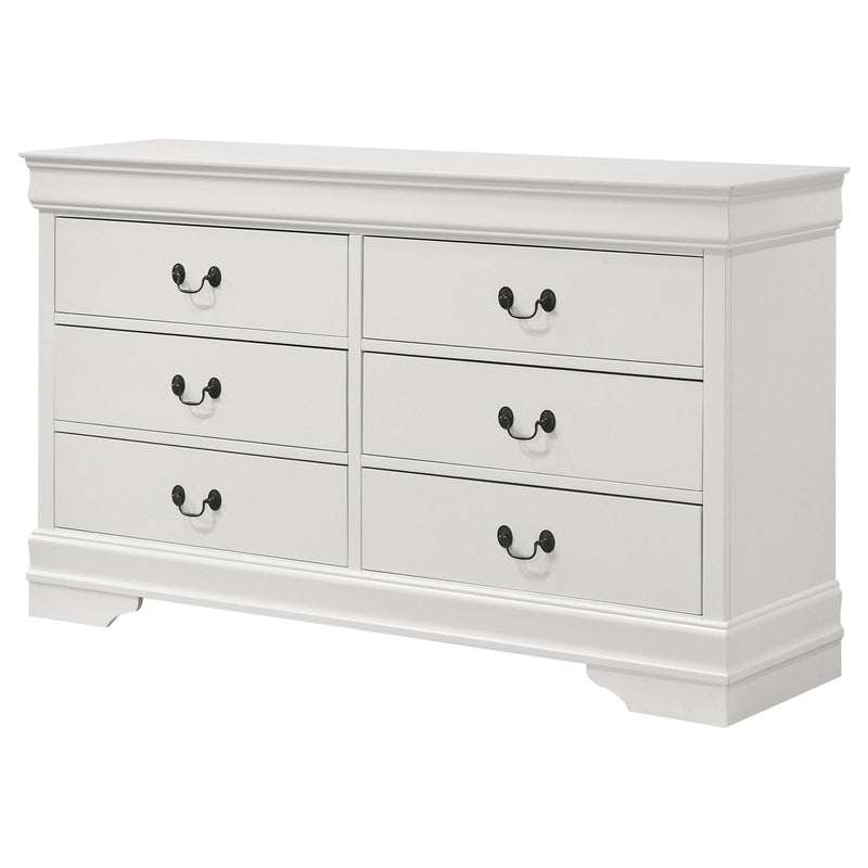 Louis Philippe 6-drawer Dresser White - Town Of Bargains Furniture - NY