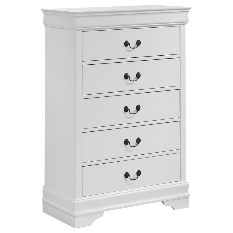 Louis Philippe 5-drawer Bedroom Chest White - Town Of Bargains Furniture - NY