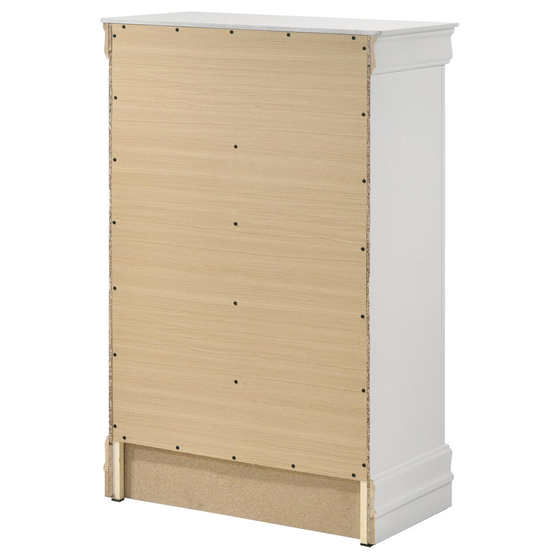Louis Philippe 5-drawer Bedroom Chest White - Town Of Bargains Furniture - NY