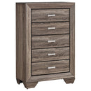 Kauffman 5-drawer Chest Washed Taupe - Town Of Bargains Furniture - NY