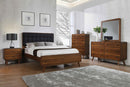 Robyn Bedroom Set with Upholstered Tufted Headboard Dark Walnut - Town Of Bargains Furniture - NY