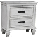 Franco 2-drawer Nightstand Antique White - Town Of Bargains Furniture - NY