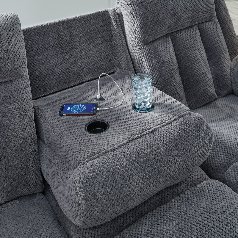 Observation Power Reclining Sofa with Drop Down Table - Town Of Bargains Furniture - NY