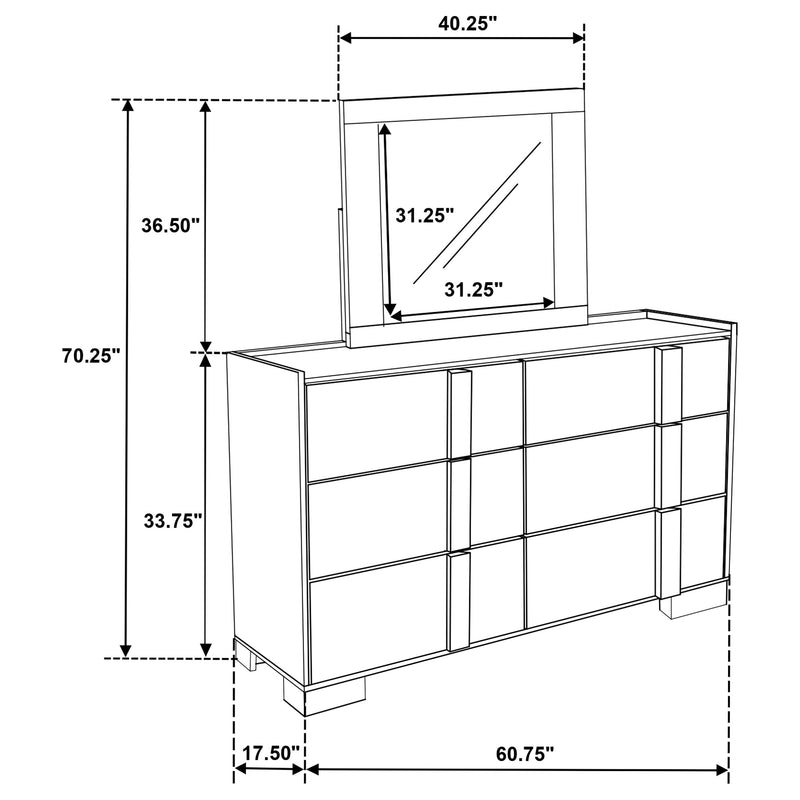Hyland Dresser With Mirror - Town Of Bargains Furniture - NY