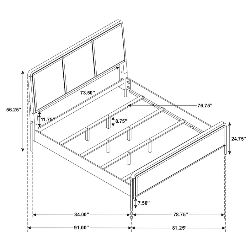 Arini Upholstered Panel Bed