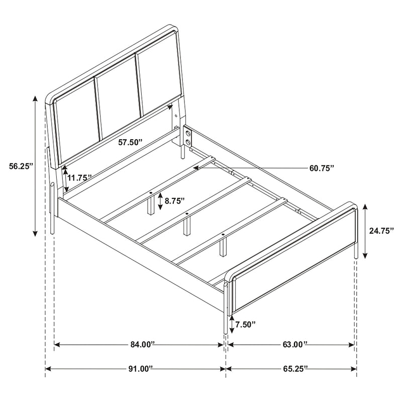 Arini Upholstered Panel Bed