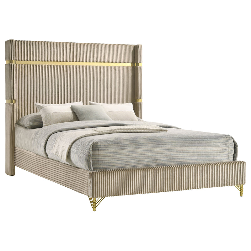 Lucia Eastern King & Queen Bed Beige & Grey - Town Of Bargains Furniture - NY