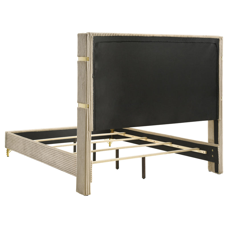 Lucia Eastern King & Queen Bed Beige & Grey - Town Of Bargains Furniture - NY