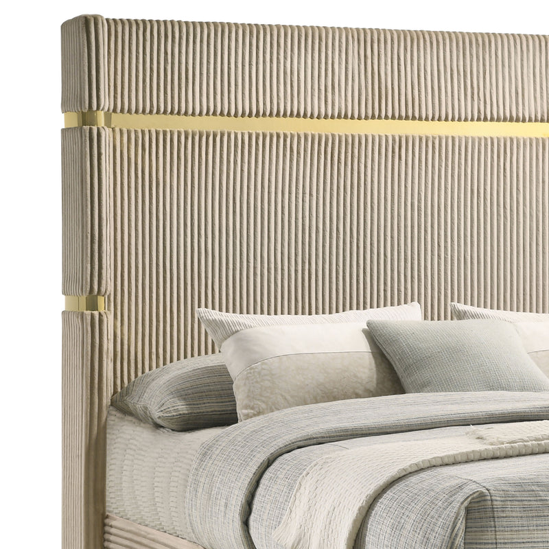 Lucia Eastern King & Queen Bed Beige & Grey - Town Of Bargains Furniture - NY
