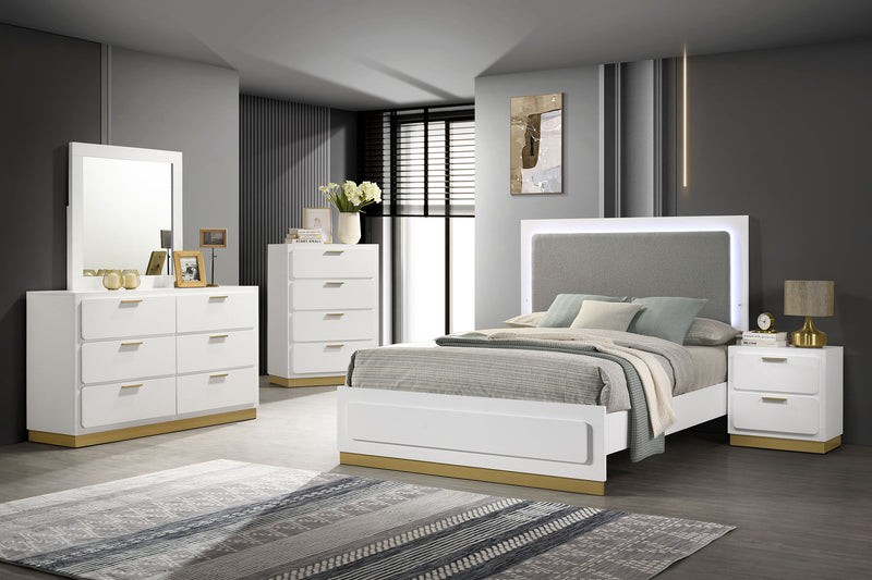 Caraway California King, E.King, & Queen Bed Black & White - Town Of Bargains Furniture - NY