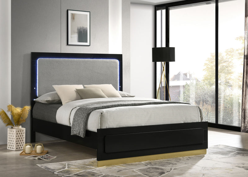 Caraway California King, E.King, & Queen Bed Black & White - Town Of Bargains Furniture - NY