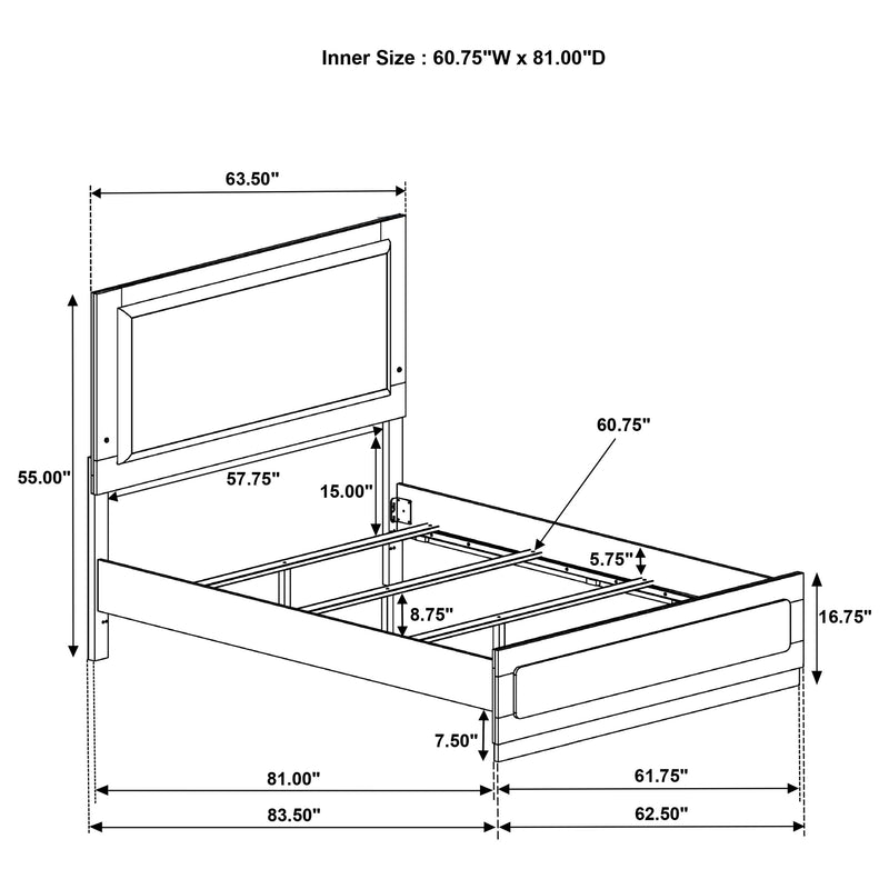 Caraway California King, E.King, & Queen Bed Black & White - Town Of Bargains Furniture - NY