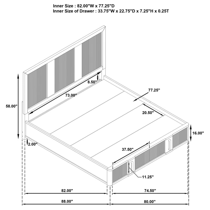 Terrace California King, E.King, & Queen Bed - Town Of Bargains Furniture - NY