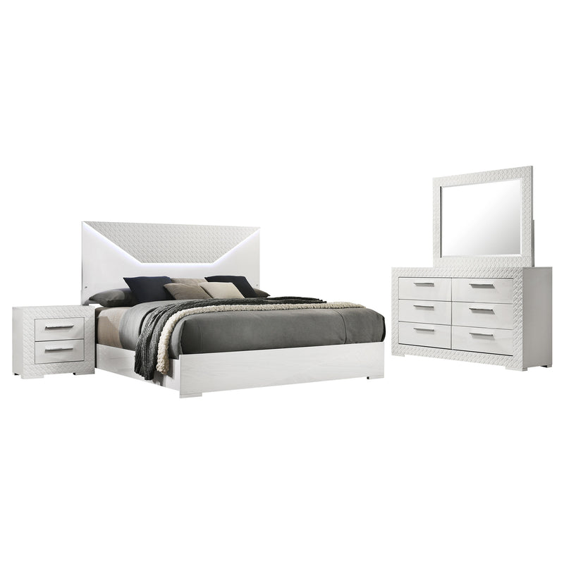 Ives 4 & 5 Piece Bedroom Set E.king & Queen White & Grey - Town Of Bargains Furniture - NY