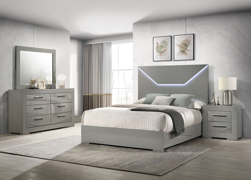 Ives 4 & 5 Piece Bedroom Set E.king & Queen White & Grey - Town Of Bargains Furniture - NY