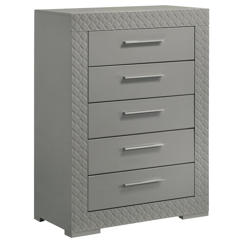 Ives 4 & 5 Piece Bedroom Set E.king & Queen White & Grey - Town Of Bargains Furniture - NY