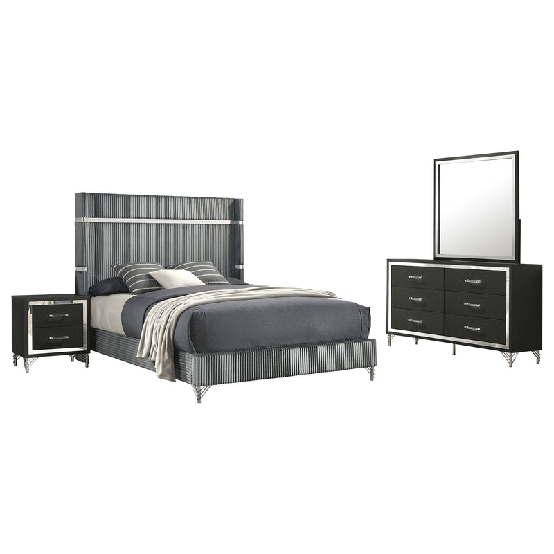Lucia 4 & 5 Piece Bedroom Set King & Queen Beige & Grey - Town Of Bargains Furniture - NY