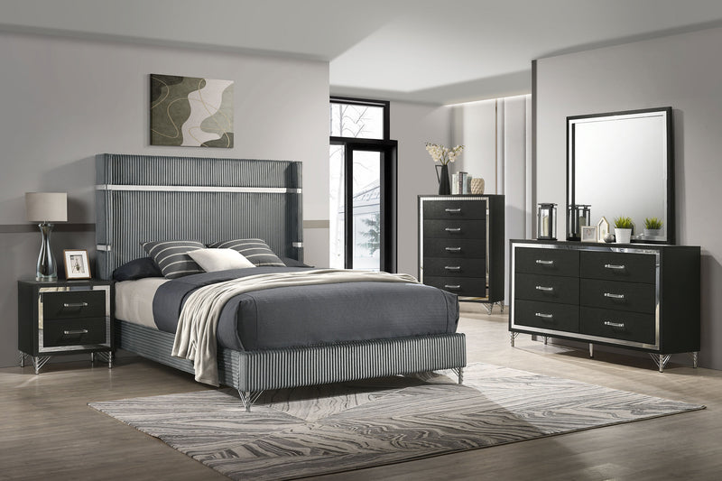 Lucia 4 & 5 Piece Bedroom Set King & Queen Beige & Grey - Town Of Bargains Furniture - NY