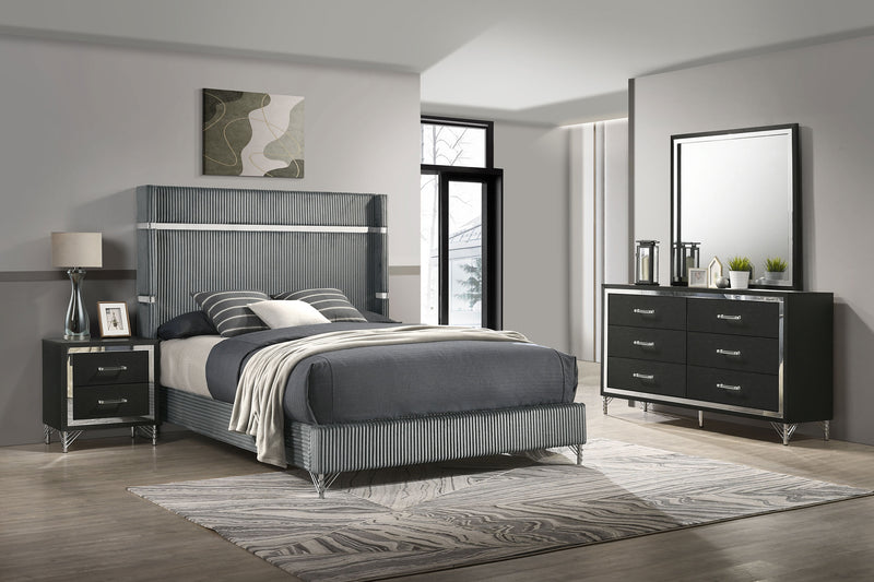 Lucia 4 & 5 Piece Bedroom Set King & Queen Beige & Grey - Town Of Bargains Furniture - NY