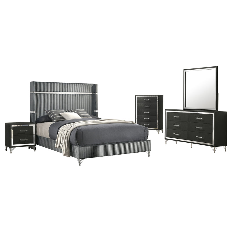 Lucia 4 & 5 Piece Bedroom Set King & Queen Beige & Grey - Town Of Bargains Furniture - NY