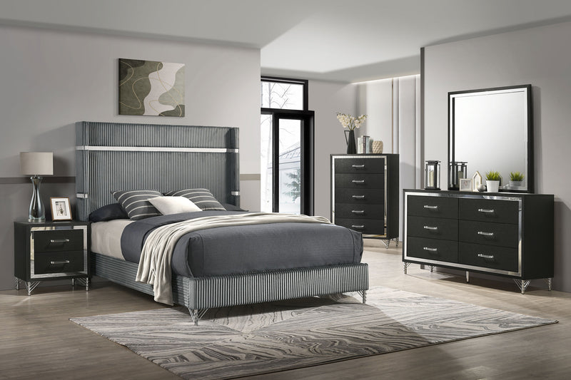 Lucia Eastern King & Queen Bed Beige & Grey - Town Of Bargains Furniture - NY