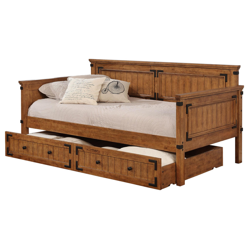 Oakdale Wood Twin Daybed with Trundle Rustic Honey - Town Of Bargains Furniture - NY