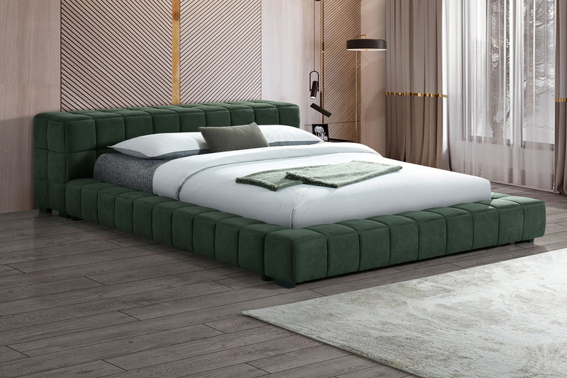 Trinity California King, E.king, Queen, & Full Bed Green & Light Taupe - Town Of Bargains Furniture - NY