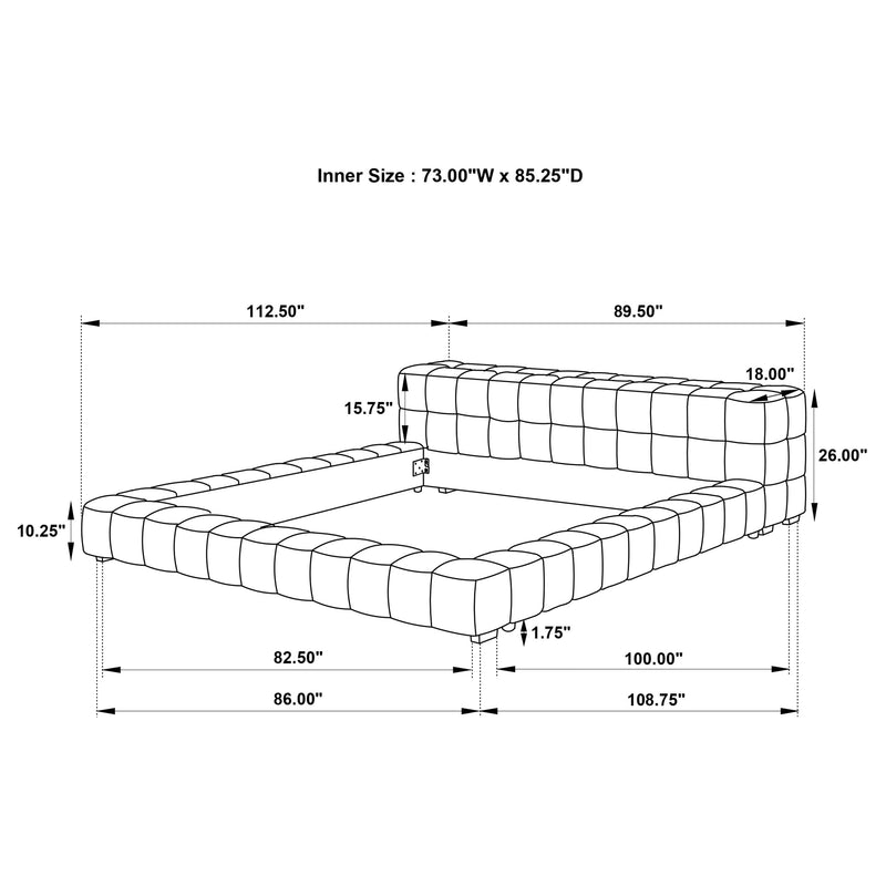 Trinity California King, E.king, Queen, & Full Bed Green & Light Taupe - Town Of Bargains Furniture - NY