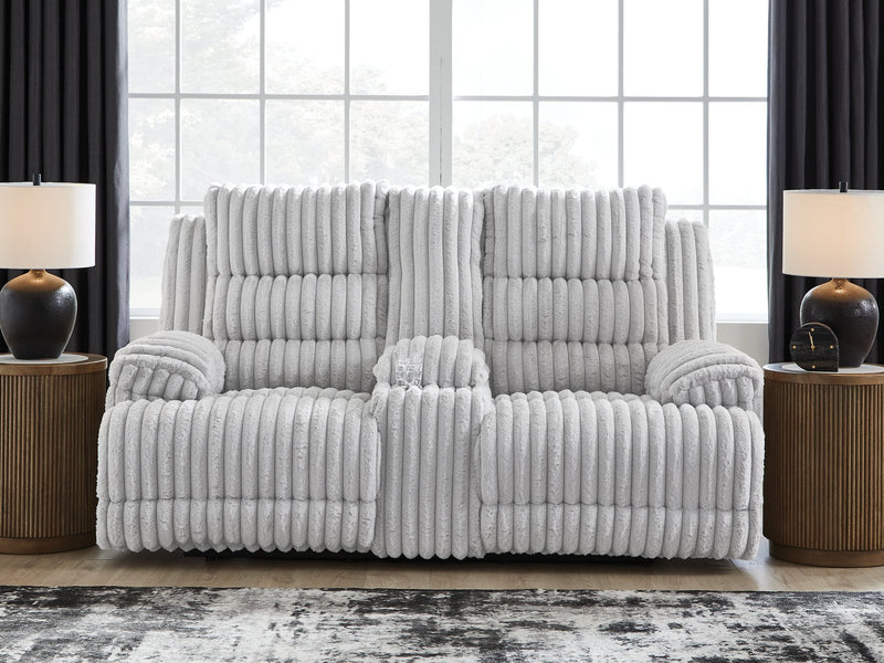 Rhines Falls Power Reclining Loveseat with Console - Town Of Bargains Furniture - NY