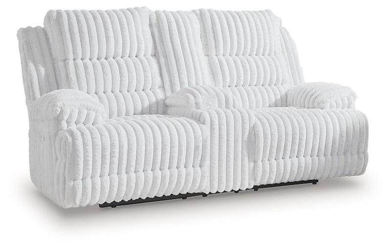 Rhines Falls Power Reclining Loveseat with Console - Town Of Bargains Furniture - NY