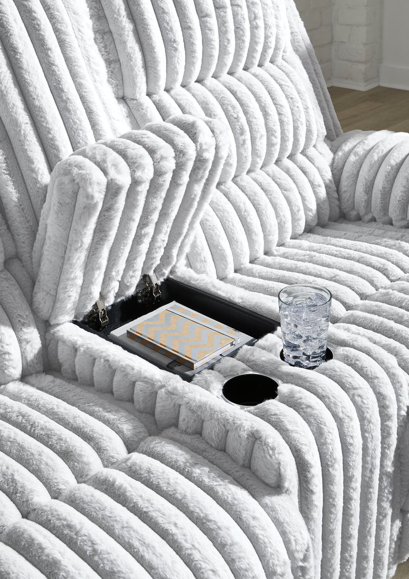 Rhines Falls Power Reclining Loveseat with Console - Town Of Bargains Furniture - NY
