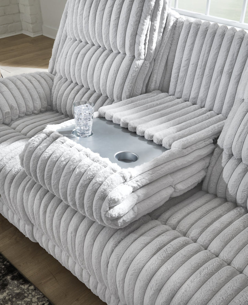 Rhines Falls Power Reclining Sofa with Drop Down Table - Town Of Bargains Furniture - NY