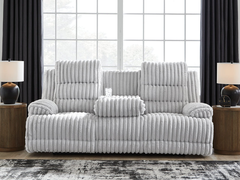 Rhines Falls Power Reclining Sofa with Drop Down Table - Town Of Bargains Furniture - NY