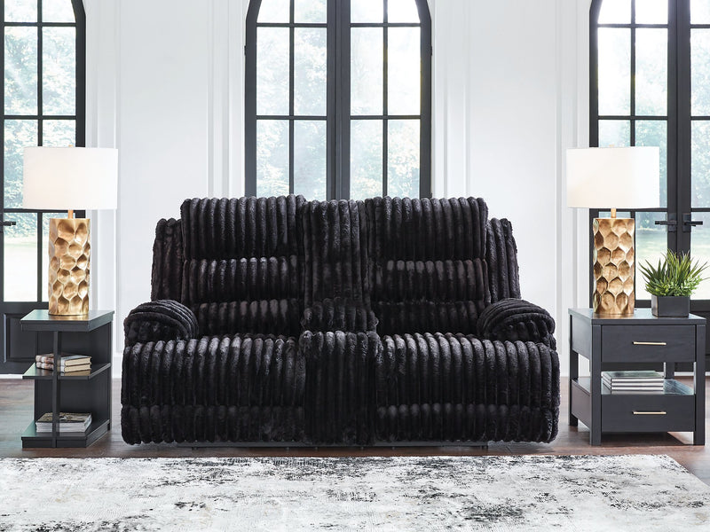 Rhine Falls Reclining Loveseat with Console - Town Of Bargains Furniture - NY