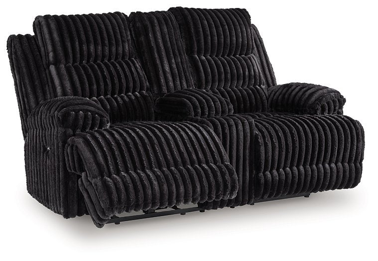 Rhine Falls Reclining Loveseat with Console - Town Of Bargains Furniture - NY